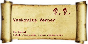 Vaskovits Verner névjegykártya
